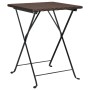 Mesa bistró plegable marrón ratán sintético 55x54x71 cm de vidaXL, Mesas de jardín - Ref: Foro24-319984, Precio: 68,99 €, Des...