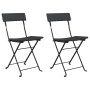 Folding cafeteria chairs 2 pcs steel and black synthetic rattan by vidaXL, Garden chairs - Ref: Foro24-319986, Price: 77,37 €...