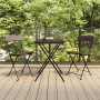 Folding bistro chairs 2 pcs steel and brown synthetic rattan by vidaXL, Garden chairs - Ref: Foro24-319987, Price: 85,33 €, D...