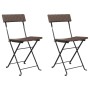 Folding bistro chairs 2 pcs steel and brown synthetic rattan by vidaXL, Garden chairs - Ref: Foro24-319987, Price: 85,33 €, D...