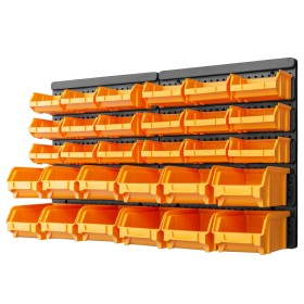 Storage box set 32 pieces wall panels yellow black by vidaXL, Toolboxes - Ref: Foro24-151832, Price: 51,99 €, Discount: %