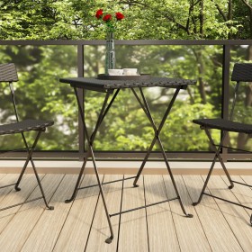 Klappbarer Bistrotisch aus schwarzem synthetischem Rattan, 55 x 54 x 71 cm von vidaXL, Gartentische - Ref: Foro24-319983, Pre...