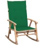 Silla mecedora con cojín bambú de vidaXL, Sillas de jardín - Ref: Foro24-3063908, Precio: 139,23 €, Descuento: %