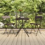 Folding cafe furniture 3 pieces brown synthetic rattan by vidaXL, Garden sets - Ref: Foro24-319990, Price: 112,99 €, Discount: %