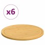 Tablas de cortar 6 uds bambú Ø30x1,5 cm de vidaXL, Tablas de cortar - Ref: Foro24-352778, Precio: 49,63 €, Descuento: %