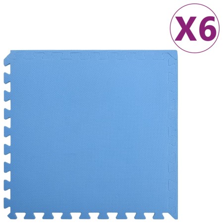 Blue EVA rubber mats 6 pcs 2.16㎡ by vidaXL, Gym equipment mats - Ref: Foro24-92464, Price: 36,83 €, Discount: %