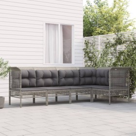 5-piece garden furniture set with gray synthetic rattan cushions by vidaXL, Garden sets - Ref: Foro24-3187507, Price: 320,99 ...