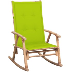 Silla mecedora con cojín bambú de vidaXL, Sillas de jardín - Ref: Foro24-3063914, Precio: 120,99 €, Descuento: %