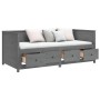 Gray solid pine wood sofa bed 75x190 cm by vidaXL, Beds and slatted bases - Ref: Foro24-820918, Price: 244,83 €, Discount: %