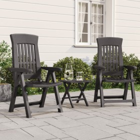 Reclining garden chairs 2 units PP anthracite gray by vidaXL, Garden chairs - Ref: Foro24-364712, Price: 210,99 €, Discount: %