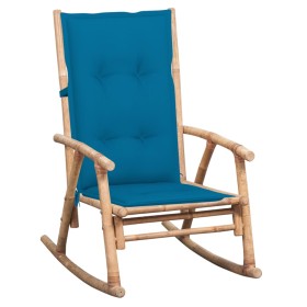 Silla mecedora con cojín bambú de vidaXL, Sillas de jardín - Ref: Foro24-3063922, Precio: 131,99 €, Descuento: %