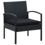 Sillón de jardín con cojín ratán sintético negro de vidaXL, Sillas de jardín - Ref: Foro24-45797, Precio: 115,54 €, Descuento: %