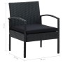 Sillón de jardín con cojín ratán sintético negro de vidaXL, Sillas de jardín - Ref: Foro24-45797, Precio: 115,99 €, Descuento: %