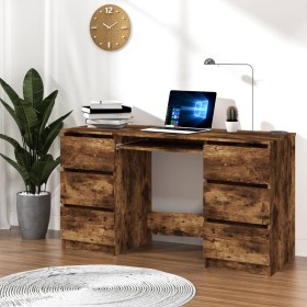 Smoked oak plywood desk 140x50x77 cm by vidaXL, Desks - Ref: Foro24-815438, Price: 136,55 €, Discount: %