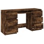 Escritorio madera contrachapada roble ahumado 140x50x77 cm de vidaXL, Escritorios - Ref: Foro24-815438, Precio: 136,55 €, Des...