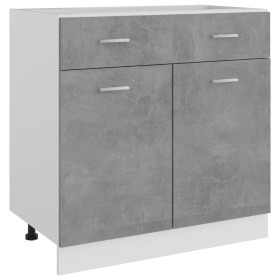 Concrete gray engineered wood low drawer cabinet 80x46x81.5cm by vidaXL, Kitchen cabinets - Ref: Foro24-801240, Price: 120,77...