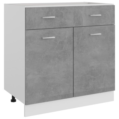 Armario bajo cajón madera ingeniería gris hormigón 80x46x81,5cm de vidaXL, Armarios de cocina - Ref: Foro24-801240, Precio: 1...