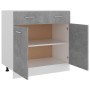 Armario bajo cajón madera ingeniería gris hormigón 80x46x81,5cm de vidaXL, Armarios de cocina - Ref: Foro24-801240, Precio: 1...