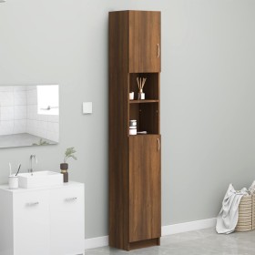 Armario baño madera contrachapada roble marrón 32x25,5x190 cm de vidaXL, Muebles de baño - Ref: Foro24-815539, Precio: 87,89 ...