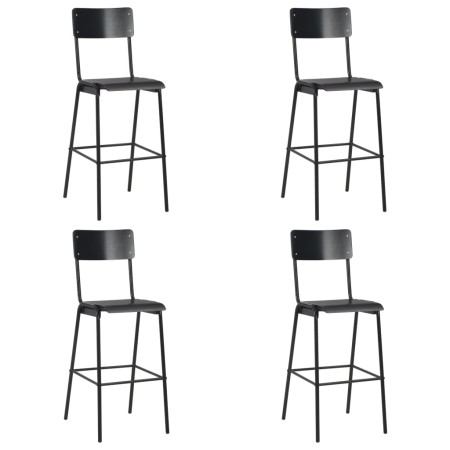 Kitchen stools 4 pcs plywood and black steel by vidaXL, Kitchen stools - Ref: Foro24-3054566, Price: 321,99 €, Discount: %