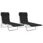 Folding sun loungers 2 units, steel and black textilene by vidaXL, Loungers - Ref: Foro24-360181, Price: 66,55 €, Discount: %