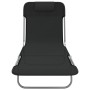 Folding sun loungers 2 units, steel and black textilene by vidaXL, Loungers - Ref: Foro24-360181, Price: 66,55 €, Discount: %