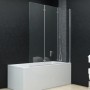 Folding shower screen with 3 panels ESG 130x138 cm by vidaXL, shower doors - Ref: Foro24-144679, Price: 154,89 €, Discount: %