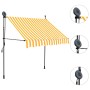 Manual retractable awning with white and orange LED 200 cm by vidaXL, Awnings - Ref: Foro24-145857, Price: 74,29 €, Discount: %