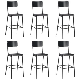 Kitchen stools 6 pcs plywood and black steel by vidaXL, Kitchen stools - Ref: Foro24-3054567, Price: 509,99 €, Discount: %