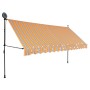 Manual retractable awning with yellow and blue LED lights, 400 cm. by vidaXL, Awnings - Ref: Foro24-145854, Price: 93,57 €, D...