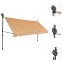 Manual retractable awning with yellow and blue LED lights, 400 cm. by vidaXL, Awnings - Ref: Foro24-145854, Price: 93,57 €, D...