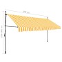 Manual retractable awning with white and orange LED 350 cm by vidaXL, Awnings - Ref: Foro24-145860, Price: 89,82 €, Discount: %