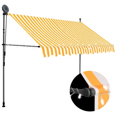 Manual retractable awning with white and orange LED 250 cm by vidaXL, Awnings - Ref: Foro24-145858, Price: 83,99 €, Discount: %