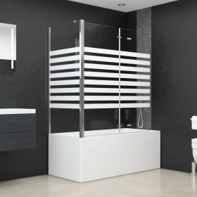 Striped tempered glass bathroom screen 120x68x130 cm by vidaXL, shower doors - Ref: Foro24-146226, Price: 235,87 €, Discount: %