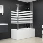 Striped tempered glass bathroom screen 120x68x130 cm by vidaXL, shower doors - Ref: Foro24-146226, Price: 221,36 €, Discount: %