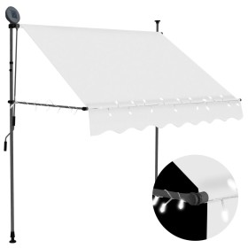 Manual retractable awning with cream LED 200 cm by vidaXL, Awnings - Ref: Foro24-145871, Price: 75,54 €, Discount: %