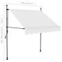 Toldo manual retráctil con LED crema 200 cm de vidaXL, Toldos - Ref: Foro24-145871, Precio: 75,54 €, Descuento: %