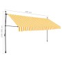 Retractable manual awning with white and orange LED lights, 400 cm. by vidaXL, Awnings - Ref: Foro24-145861, Price: 85,99 €, ...