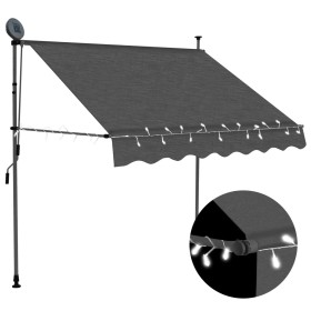 Retractable manual awning with anthracite gray LED 150 cm by vidaXL, Awnings - Ref: Foro24-145863, Price: 84,99 €, Discount: %