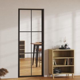 Interior door ESG glass and black aluminum 76x201.5 cm by vidaXL, Doors for the home - Ref: Foro24-151202, Price: 209,99 €, D...