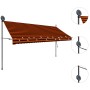 Manual retractable awning with orange and brown LED 350 cm by vidaXL, Awnings - Ref: Foro24-145881, Price: 104,74 €, Discount: %