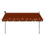 Manual retractable awning with orange and brown LED 350 cm by vidaXL, Awnings - Ref: Foro24-145881, Price: 104,74 €, Discount: %