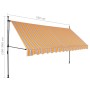 Manual retractable awning with yellow and blue LED 350 cm by vidaXL, Awnings - Ref: Foro24-145853, Price: 97,72 €, Discount: %