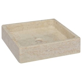 Lavabo crema mármol 40x40x10 cm de vidaXL, Lavabos - Ref: Foro24-149168, Precio: 131,81 €, Descuento: %