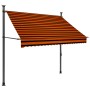 Manual retractable awning with orange and brown LED 200 cm by vidaXL, Awnings - Ref: Foro24-145878, Price: 101,99 €, Discount: %