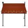 Manual retractable awning with orange and brown LED 200 cm by vidaXL, Awnings - Ref: Foro24-145878, Price: 101,99 €, Discount: %