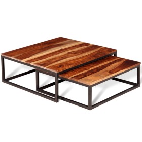 Stackable coffee tables 2 units solid sheesham wood by vidaXL, Coffee table - Ref: Foro24-243961, Price: 111,66 €, Discount: %