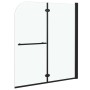 Folding shower screen with 2 black tempered glass panels 120x140 cm by vidaXL, shower doors - Ref: Foro24-147194, Price: 143,...