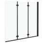 Folding shower screen 3 panels ESG 130x138 cm black by vidaXL, shower doors - Ref: Foro24-147191, Price: 142,10 €, Discount: %