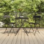 3-teiliges faltbares Bistro-Set Kunstrattan schwarz von vidaXL, Gartensets - Ref: Foro24-319989, Preis: 129,08 €, Rabatt: %